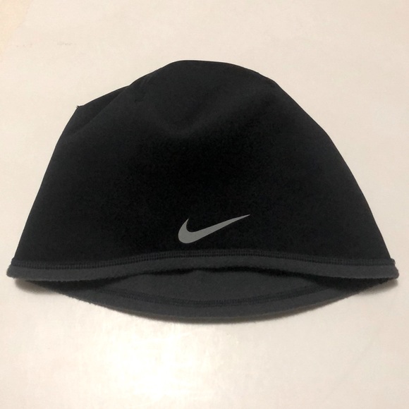 Nike Black Reflective Running Fleece Beanie
